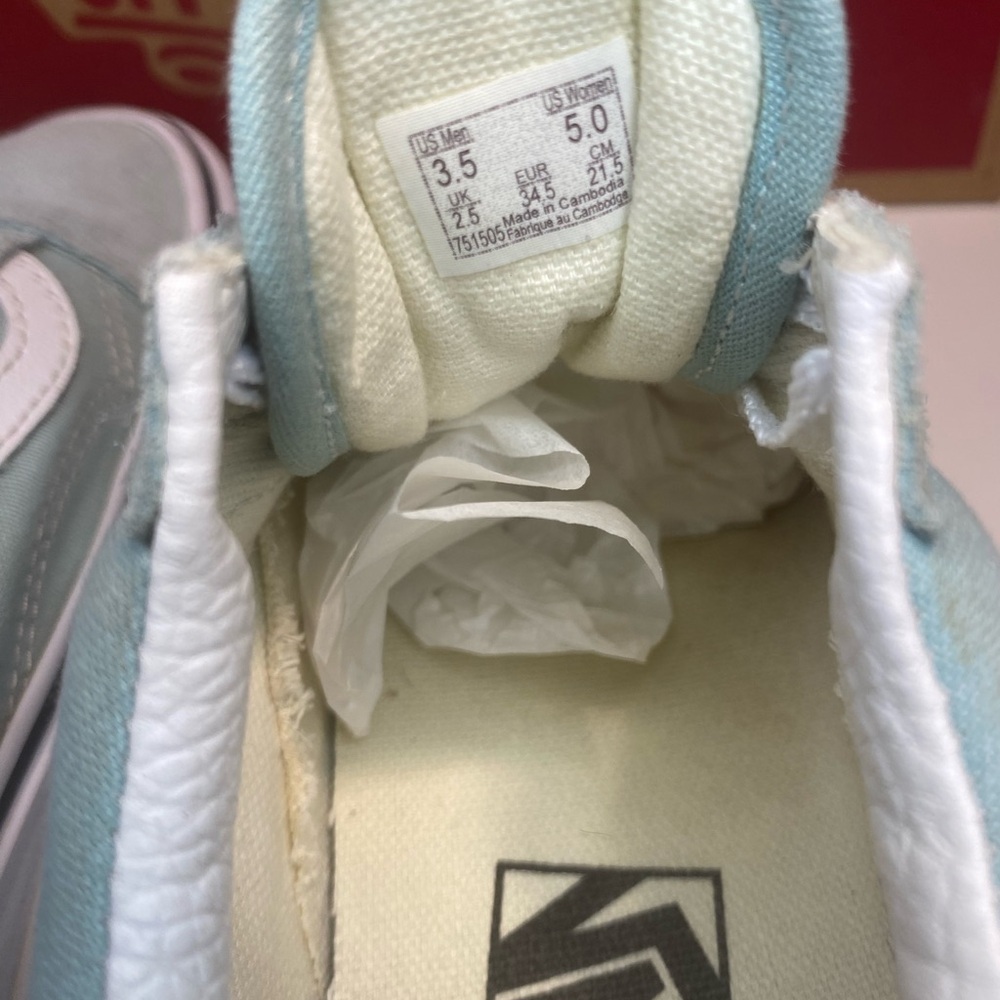🔥 VANS OFF THE WALL LIGHT BLUE LOW SKATE SHOES WOMENS SIZE 5 MENS SIZE 3.5 - Picture 9 of 12